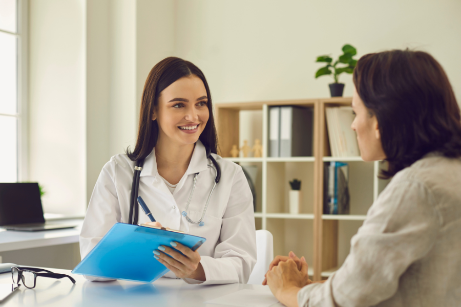 patient listening to the doctor